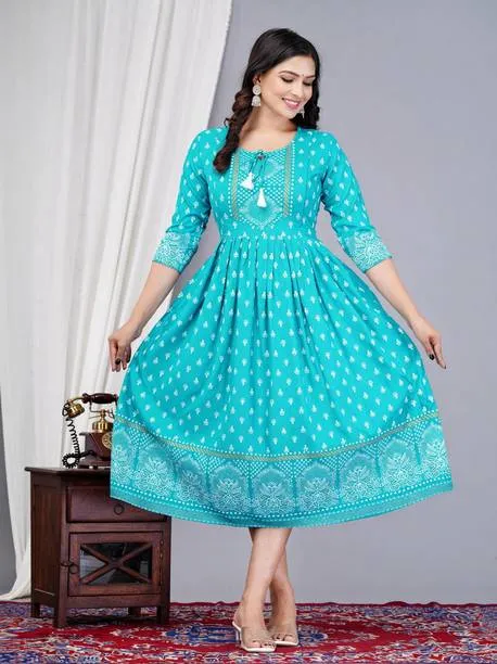 Rayon Anarkali Kurti Set