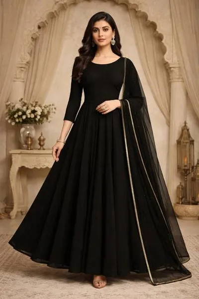 Georgette Anarkali Gown with Dupatta