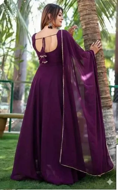 Georgette Anarkali Gown with Dupatta